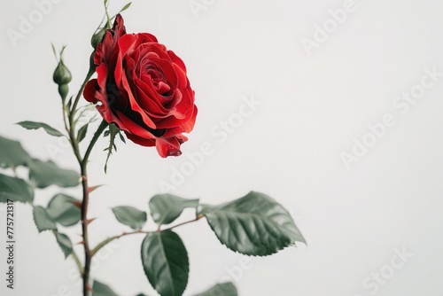 red rose on white background