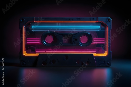 Vintage audio cassette with isolation in the retro style