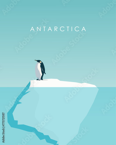 Antarctica travel poster, banner, card