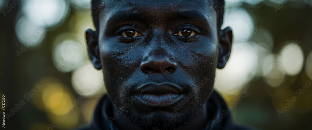 A portrait of a Black man with a soft bokeh background A portrait of a Black man with a soft bokeh background