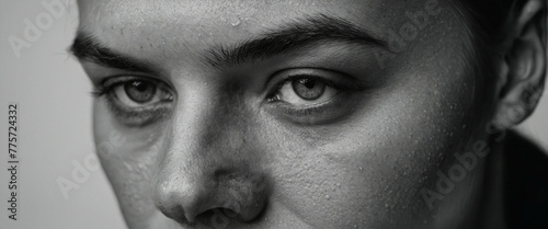 close-up of a person's face