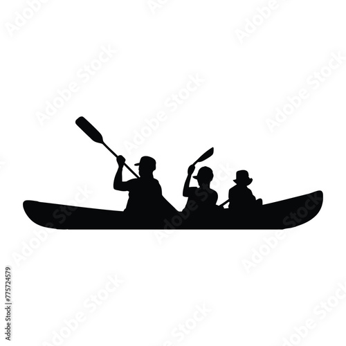 Canoeing Silhouette