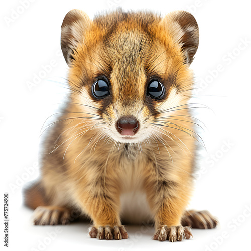 An adorable cartoon illustration of a small, innocent-looking animal with big, shiny eyes and detailed fur.