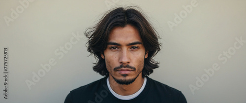 A man with long, dark hair