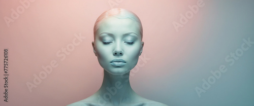 A woman with a soft gradient face
