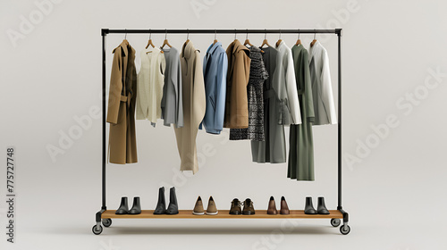 colorful clothes on hangers  , generative ai