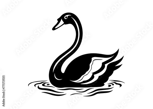 swan silhouette vector illustration © ﻿ Vector. Art