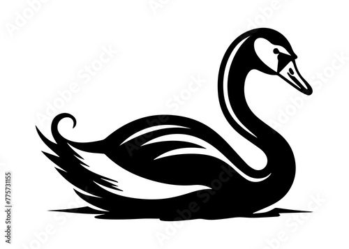 swan silhouette vector illustration © Illustration Essenti