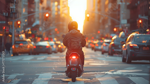 Lifestyle with Motorcycle Adventures, Explore City Streets and Cityscapes, Transportation and Lifestyle with Speed and Freedom of Motorcycling. Ride the Urban Jungle, Journey on Two Wheels.