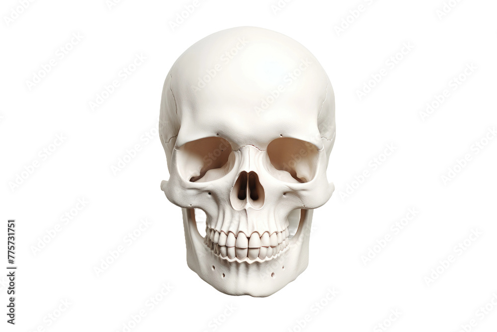 Eclipsed Echoes: A Hollowed Skull on a Blank Canvas. White or PNG Transparent Background.