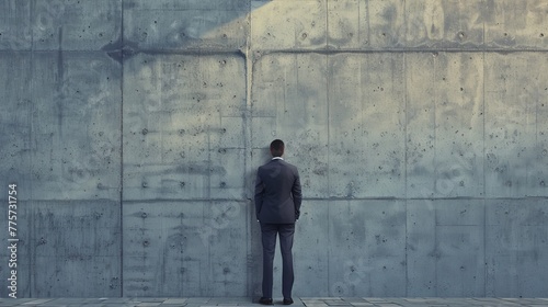 Man in Suit Against Concrete Wall © Orxan