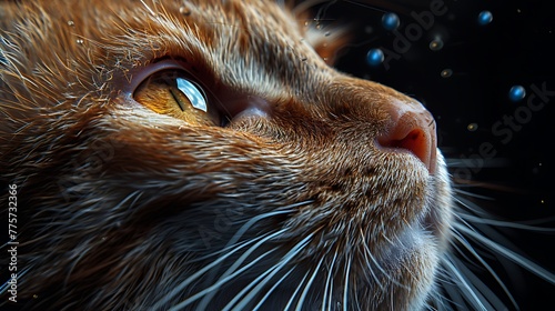 Explore the depths of emotion captured in the close-up portrait of a feline companion, 