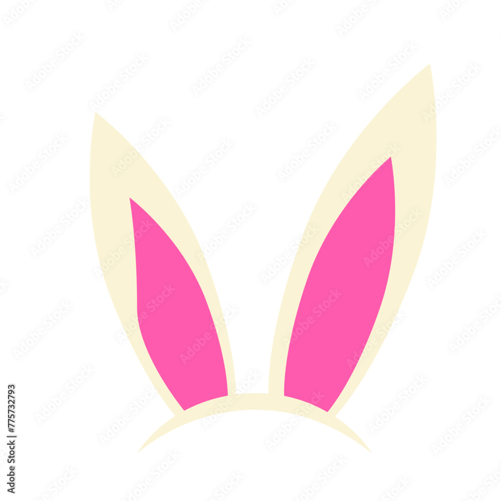 Happy Easter Egg Rabbit and Cute Bunny Ear