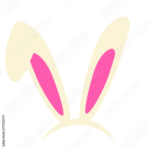 Happy Easter Egg Rabbit and Cute Bunny Ear