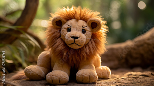 Fuzzy Lion  Macro Photography of an AI-Generated Plush Toy