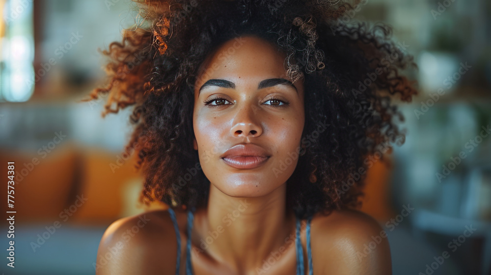 a modern african american woman in her home looking frustrated and anxious, playful shot,generative ai a modern african american woman in her home looking frustrated and anxious, playful shot,generative ai