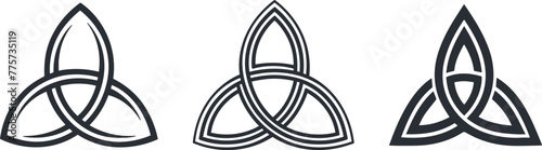 Set of trinity symbol, celtic knots, vector illustration.