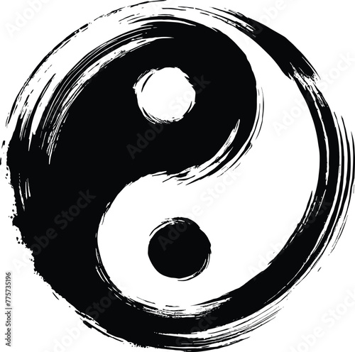 Ying yang symbol, vector illustration.