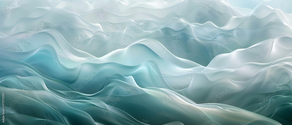 Obraz premium Tranquil Wave Palette: Layers with a fluid, wavy design offer a calming and minimalist backdrop, inspired by nature's tranquility.