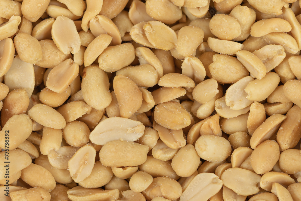 salted peanuts background texture close-up