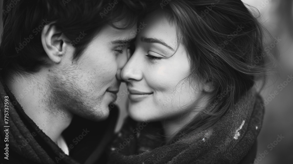 A man and woman are hugging each other A man and woman are hugging each other