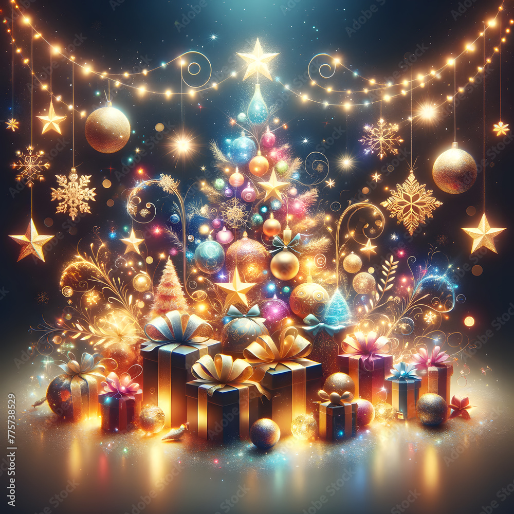 Abstract Christmas lights on a background Abstract Christmas lights on a background