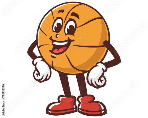 Basketball laugh cartoon mascot illustration character vector clip art hand drawn