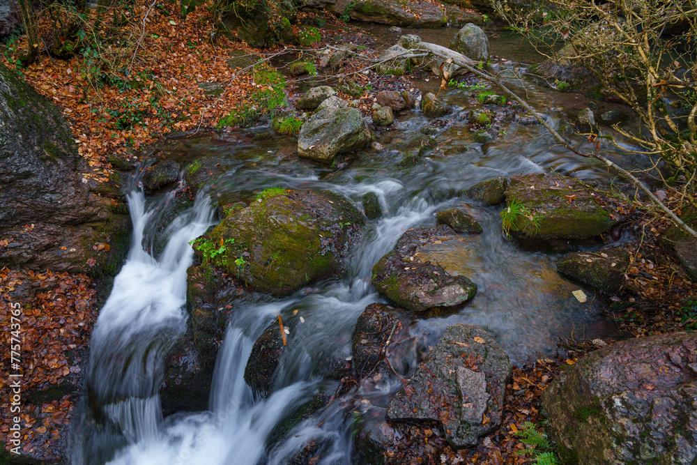 Small waterfall of the Llobregat river in Castellar de n'hug, Catalonia, Spain Small waterfall of the Llobregat river in Castellar de n'hug, Catalonia, Spain