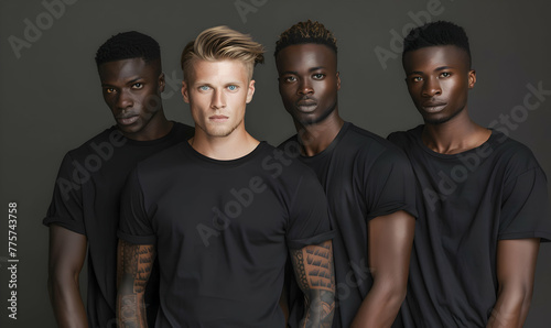 studio Photo men fashion tshirt mockup group