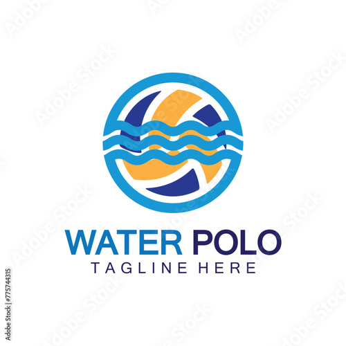 Water polo logo vector icon design. logo sport water polo