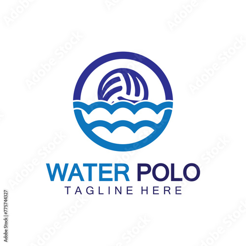 Water polo logo vector icon design. logo sport water polo