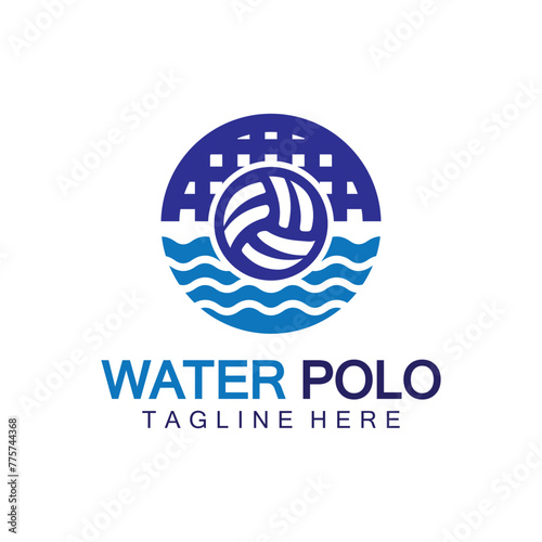 Water polo logo vector icon design. logo sport water polo