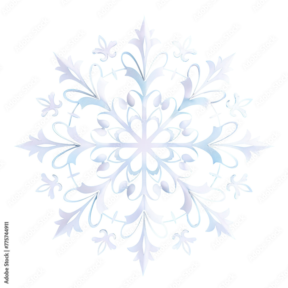 A Close-Up of a Snowflake on a Transparent Background A Close-Up of a Snowflake on a Transparent Background