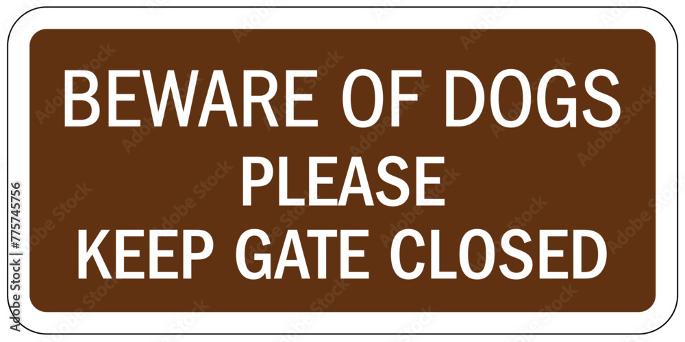 Fototapeta premium Beware of dog warning sign