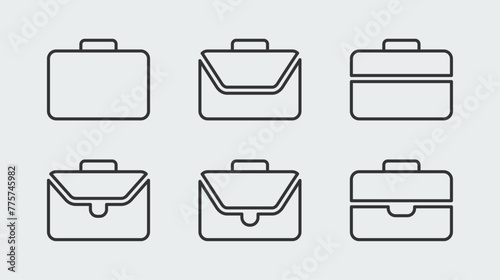 Briefcase. Easily editable outline symbol for design.