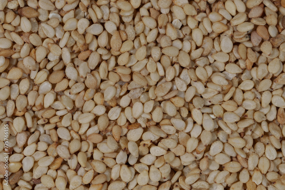 Overhead view of sesame seeds