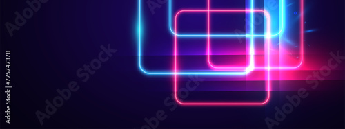Abstract futuristic background with glowing neon light effect.Vector illustration.