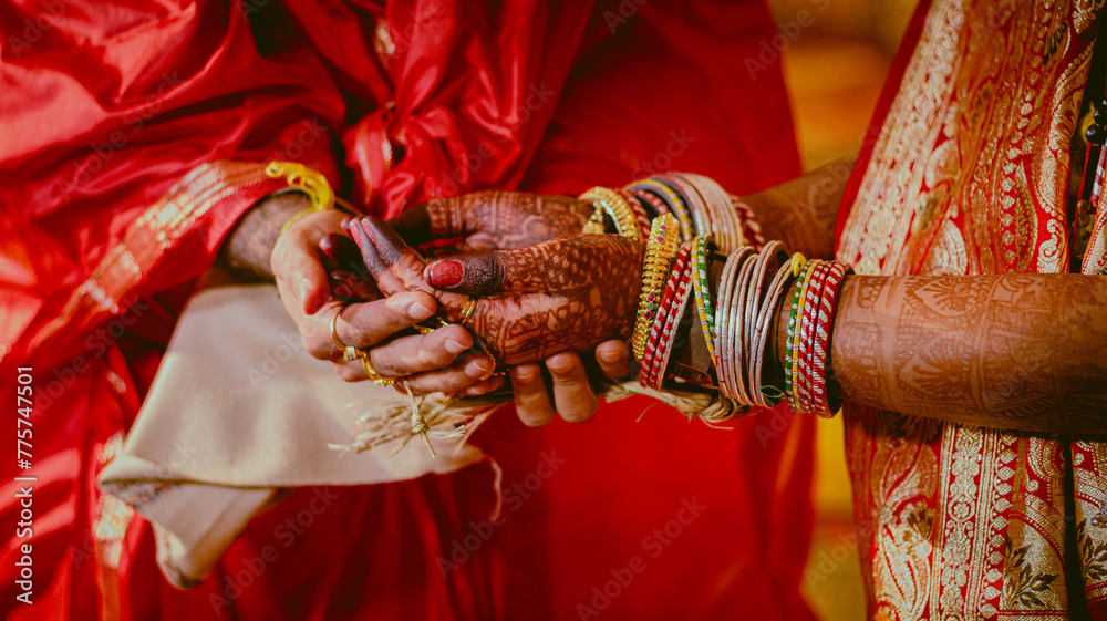 Wedding at the indian ceremony, Indian traditional wedding, Mithila wedding.