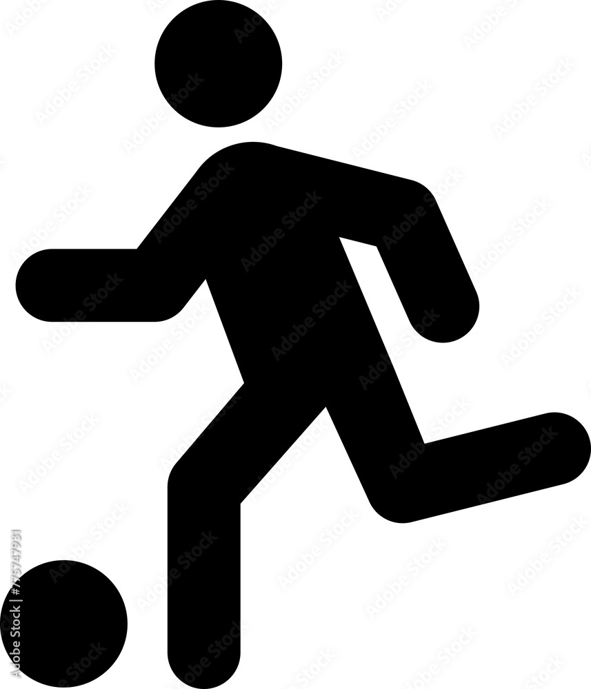 Association football (Soccer) player clip art icon isolated Association football (Soccer) player clip art icon isolated