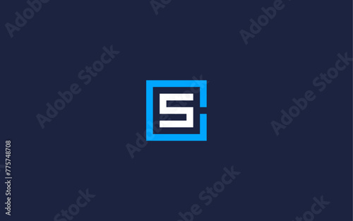letter cs with square logo icon design vector design template inspiration