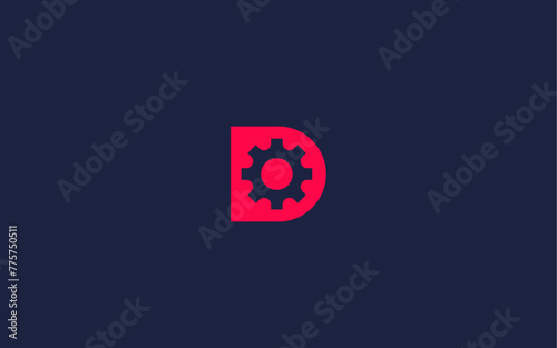 letter d with gear logo icon design vector design template inspiration