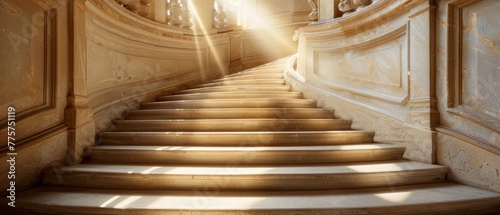 Ascending the stairs with the sun is the way to heaven