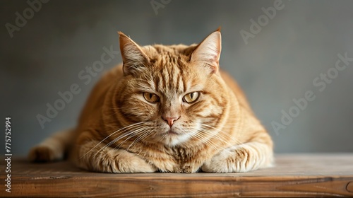 Big headed obese cat photo