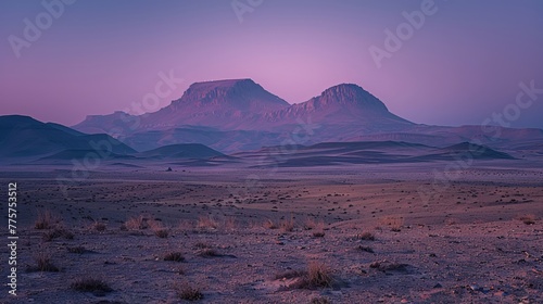 Dusk View of Al Faya Mountain in Dubai, UAE