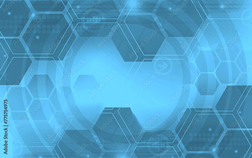 Fototapeta premium Abstract technology background with gray hexagons