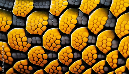 The vibrant scales of the yellow-bellied sea snake exhibit a distinct design, featuring bands and stripes aligned horizontally along its length.