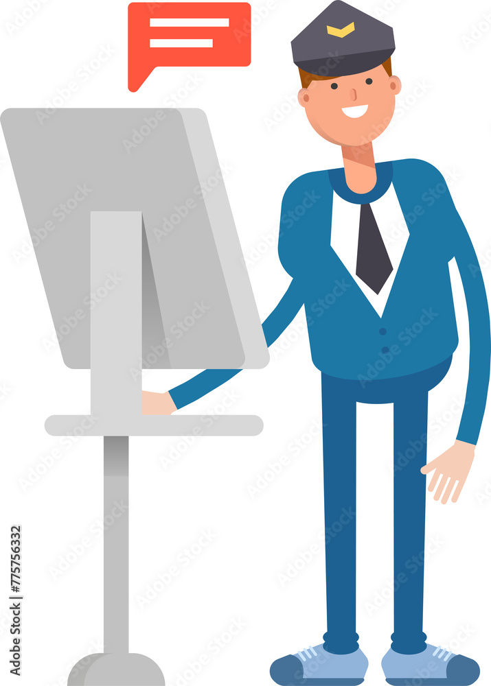 Postman Character Working on Computer
Postman Character Working on Computer