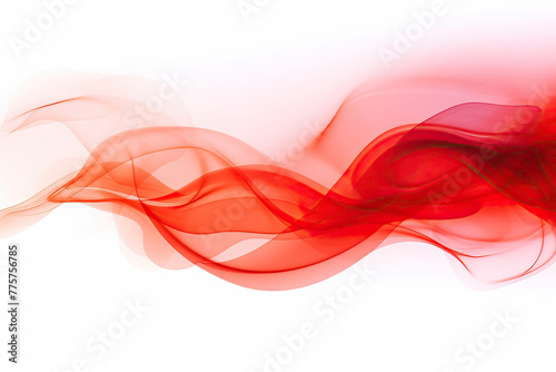 Translucent Texture of Red Smoke: Abstract Flames Isolated on White
