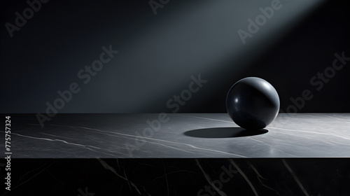 empty black marble tabletop with dark black stone background for product displayed in rustic mood and tone. luxury background for product stand with empty copy space for promotion.