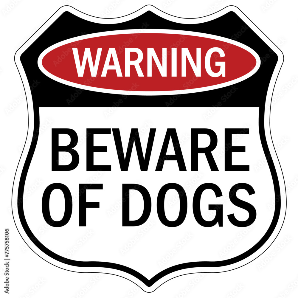 Beware of dog warning sign